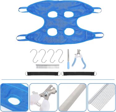 Набір для догляду за тваринами з гамаком: догляд за кігтями та шерстю. Підходить для котів та собак. Легка збірка та практичний дизайн.