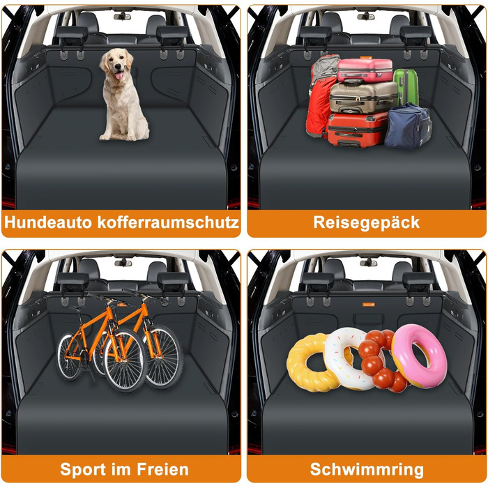 Захист для багажника автомобіля Alfheim для собак - водовідштовхуючий та легкий у догляді - універсальний. Килимок для багажника з захистом краю навантажувальної рамки (сірий)