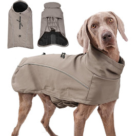 Водонепроникний теплий зимовий одяг для собак PETCUTE: куртка-жилет з отвором для шлейки, XXL, коричнева