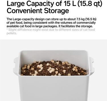 Контейнер для зберігання корму для тварин з вагами Pidan, 7.7 кг, вакуумний, для собак та котів