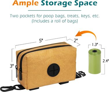 Диспенсер для собачих відходів PetBonus: водонепроникний контейнер для пакетів + 15 шт. пакетів (зелений/коричневий)