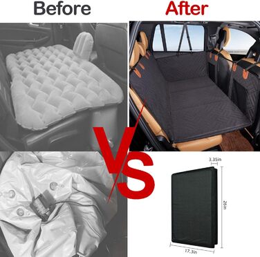 Автомобільний чохол на сидіння для собак, заднє сидіння, подовжувач, жорстка основа, знімний та пральний, водонепроникний, антиковзаючий, з сіткою та кишенею для зберігання, для авто, вантажівки, SUV