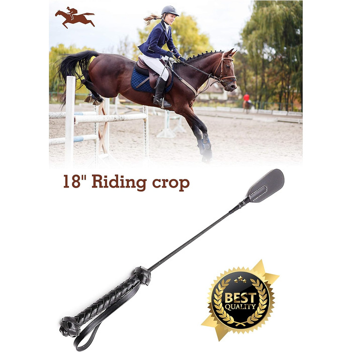 Набір для вершника RIDIN: 33 см батогом, 18 см реітгерте (указка) - для дресування коней, чорний