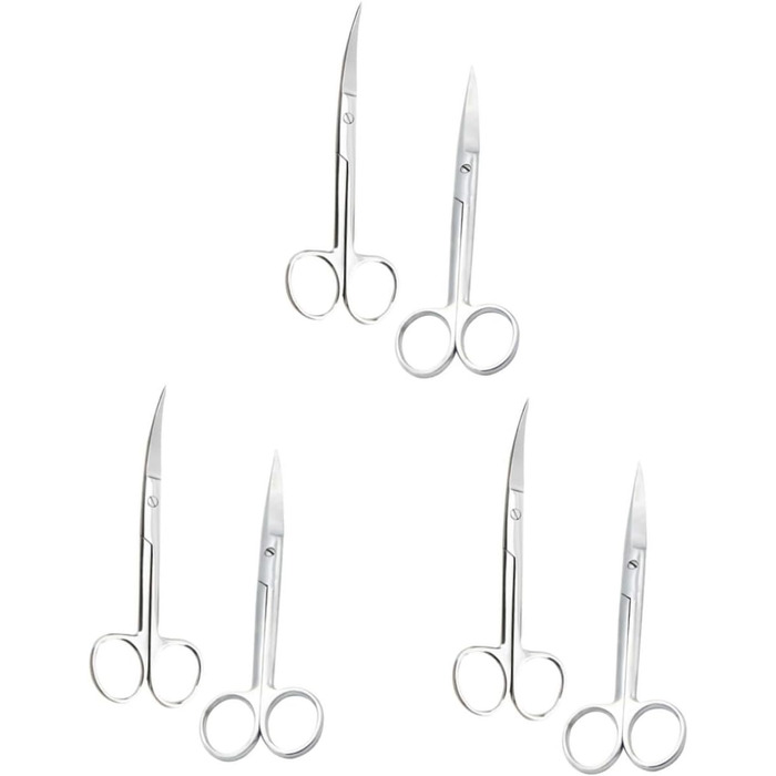 Набір з 2 професійних ножиць для грумінгу домашніх тварин Ipetboom з нержавіючої сталі, круглий ножі, для дому та салону, прямі та зігнуті кінчики