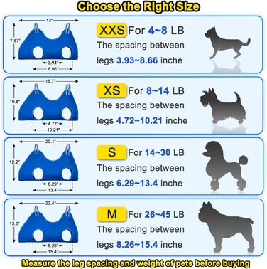 Шлейка-гамак для грумінгу собак OVTEXZOG, переноска для стрижки кігтів, гамакова сумка для собак під час грумінгу (середня, до 20 кг, блакитна)