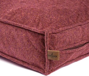 Ортопедична подушка для собак JAMAXX Premium, 65x50 см, теракотова, з м'яким наповнювачем Visco та знімним чохлом з елітного шенілового текстилю, прана