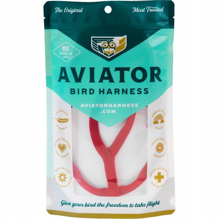 Шлейка для папуг Aviator M, червона