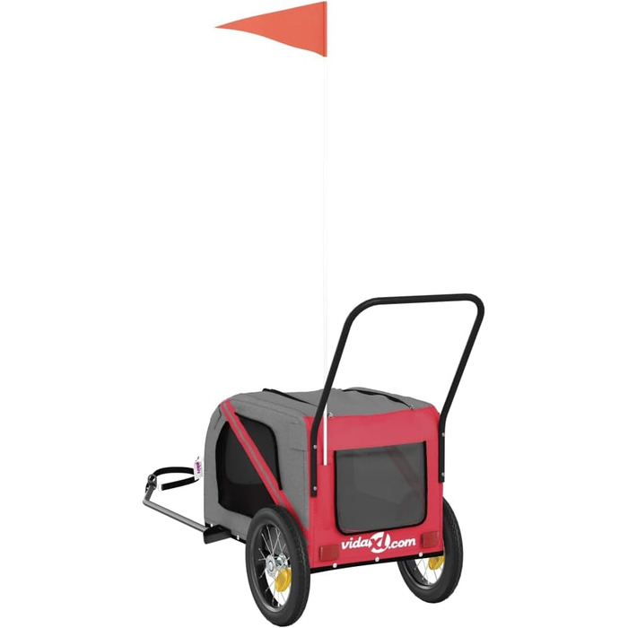 Причіп для велосипеда для собак та інших домашніх тварин. Червоно-чорний, Oxford-тканина, 122x52x53 см