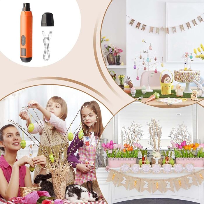 Електричний триммер для собак та котів, 5 швидкостей, акумуляторний, професійний, для догляду за кігтями, помаранчевий