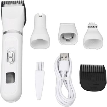 Машинка для стрижки собак Asixxsix з 4 лезами, тиха, безпечна, багатофункціональна, набір для грумінгу, бездротова