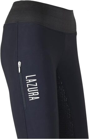 Легінси для верхової їзди Lazura Emma - зимові, водонепроникні, з силіконовим повним сидінням | Леггинси для верхової їзди з широким гумовим поясом та кишенею для телефону | Дамський одяг для верхової їзди, розміри 36-44, чорний |