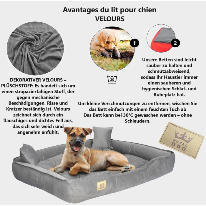 Ортопедичне ліжко для собак великих порід King Dog: зелений велюровий кошик для домашніх тварин, 115 x 95 см, легко миється, силіконова наповнювач