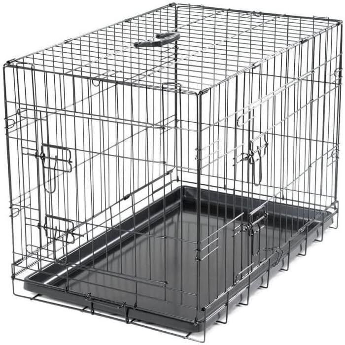 Складана клітка-переноска Vadigran Classic 76x48x55 см, чорна, розмір L