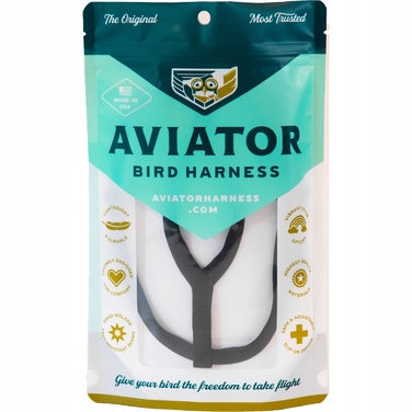 Шлейка для папуг Aviator XXXS, чорна