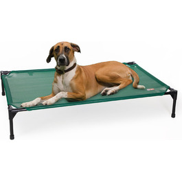 Підвищене охолоджуюче ліжко-гамак для великих собак K&H Pet Products, водонепроникна та дихаюча сітка, міцна металева рама, розмір L, зелений