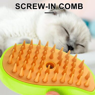 Датчик для котячого догляду Steamy Brush 3-в-1: видалення ворсу та бруду (зелений)