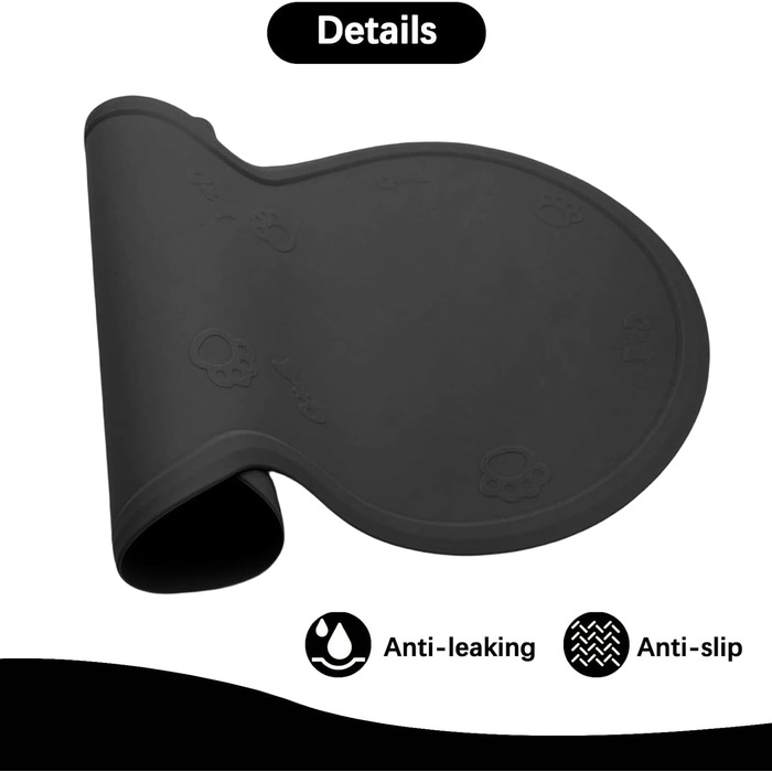 Силіконовий килимок для тварин, вологостійкий килимок для собак та котів з піднятими краями, 48 x 27 см