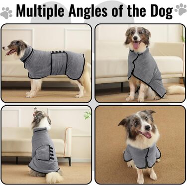 Рушник для собак HezzLuv: ультрапоглинаючий, з мікрофібри, для швидкого висушування, сірий