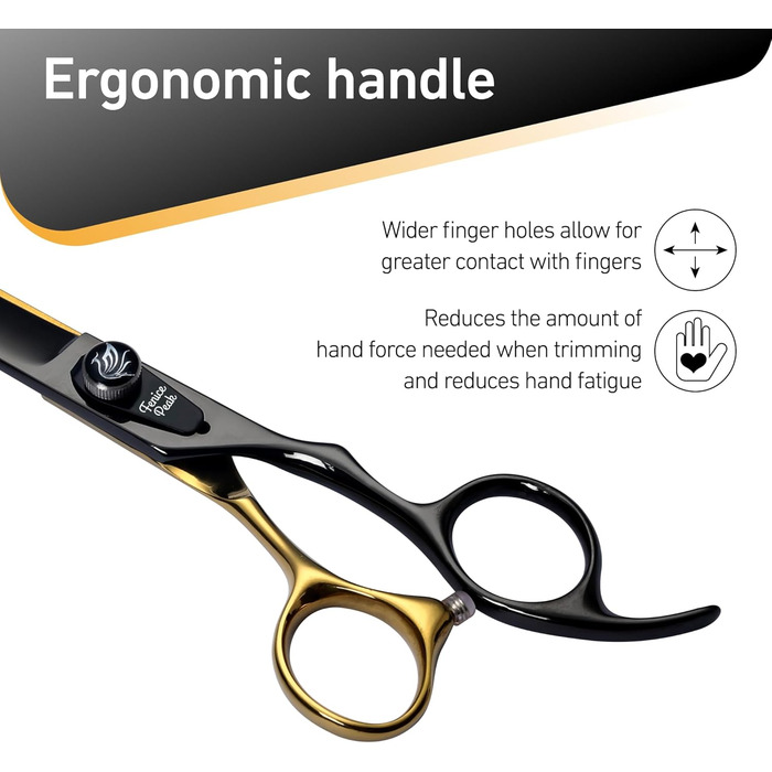 Професійна фен для собак Fenice Peak 20,3 см: чорна шерсть, ергономічна ручка, 440C сталь, 8 дюймів