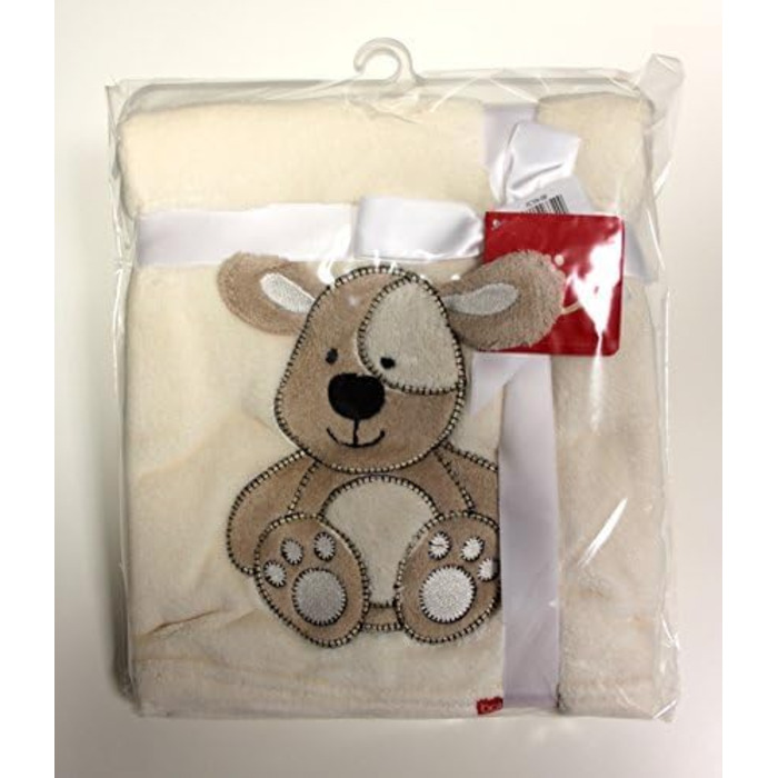 Декоративний лежак для собак KIDDI-MEDIA з вишивкою імені та аплікаціями, бежевий