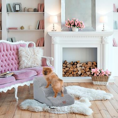 Сходинки для собак та котів Relaxdays, 3 сходинки, сірі, 33 x 41 x 54 см