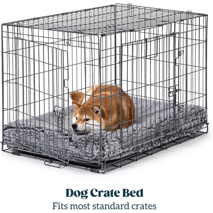 Лежанка для собак Stoutwool 10см, стійка до кусання, ортопедична, для маленьких порід, 58x41x10см, сіра