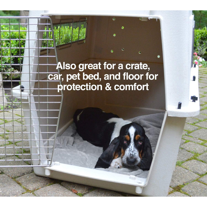 PetFusion Преміум плед для собак XL, двосторонній, мікроплюш, сірий, 152x122 см, 100% поліестер