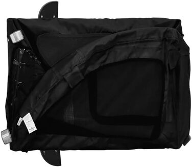 Причіп для велосипеда: вантажний, складний, для собак, чорний, Oxford-Gewebe, до 30 кг, з прапорцем та сумкою