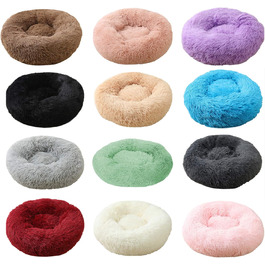 Ортопедичне ліжко для собак, кругле м'яке гніздечко для собак та котів, з водонепроникним дном, біле, Ø 50 см