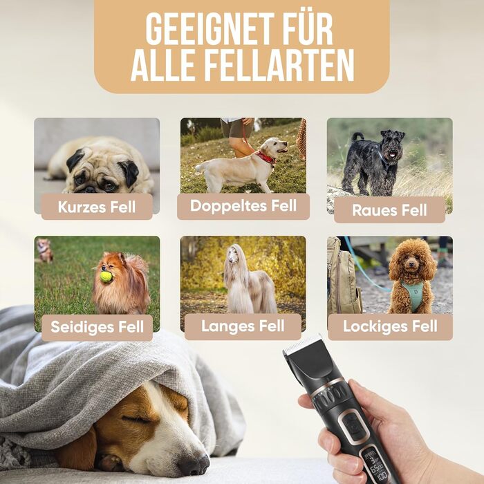 Машинка для стрижки собак Strex - тиха, бездротова, 5 режимів, для всіх типів шерсті (також для котів)