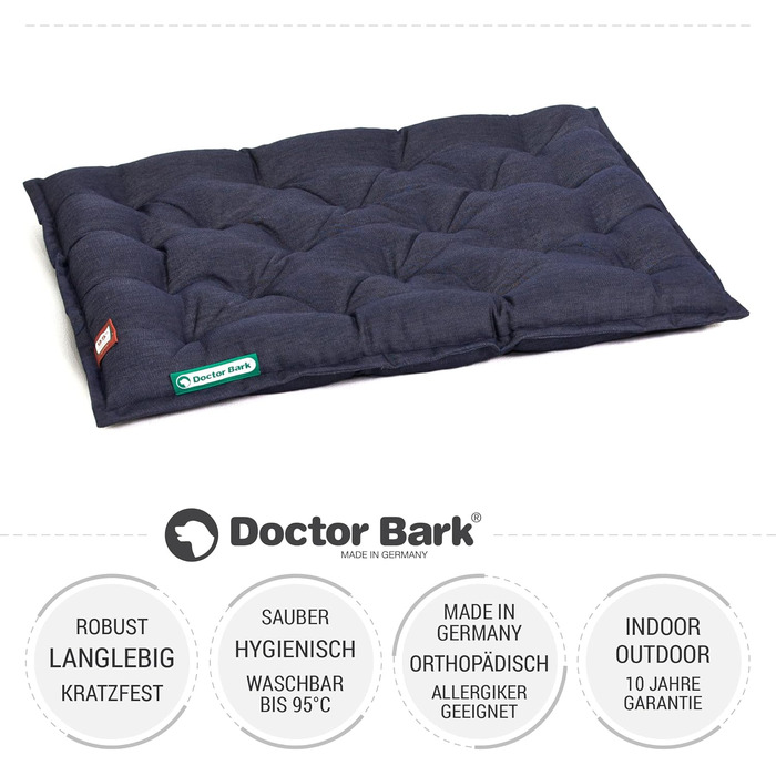Ортопедична лежанка для собак Doctor Bark Urban - 80x60 см, Королівський блакитний, Made in Germany