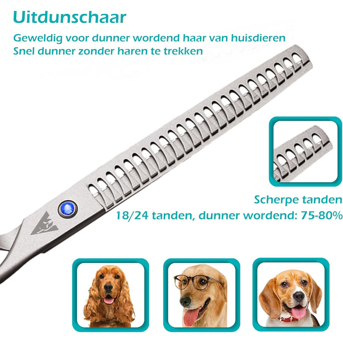 Набір професійних ножиць для грумінгу собак Achilles – 17,8 см, для догляду за шерстю