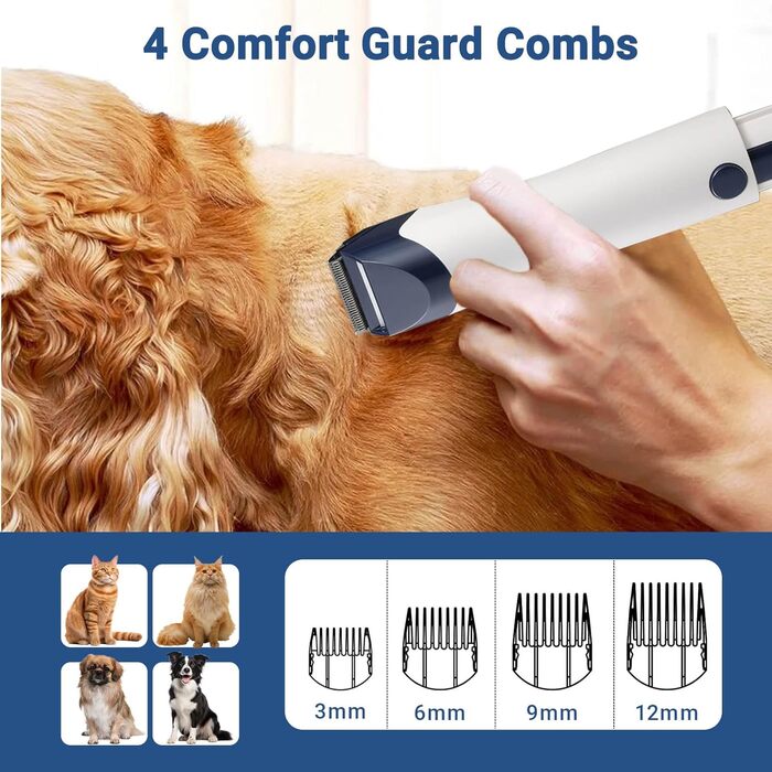 Пылесос для ухода за шерстью домашних животных, набор для груминга собак, 3 режима всасывания, объем контейнера 2,1 л, для сбора шерсти