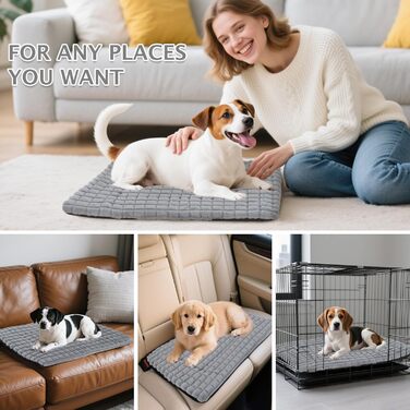 М'яке ортопедичне ліжко для собак BVAGSS, 100x80 см, сірий колір, з неслизьким дном, миється, плюшеве, для маленьких, середніх та великих собак