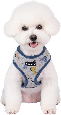 Шлейка для собак Puppia Baba, без нудоти та тяги, регульована, для малих та середніх собак, індійський рожевий, розмір L (синій, S)