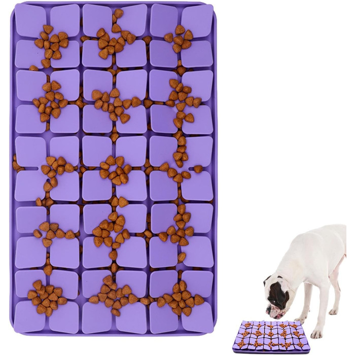 Килимок для собак Katzenschlamm з силіконовими кульками та присосками, лінза для собак, зменшує нудьгу, підходить для ласощів та корму, фіолетовий