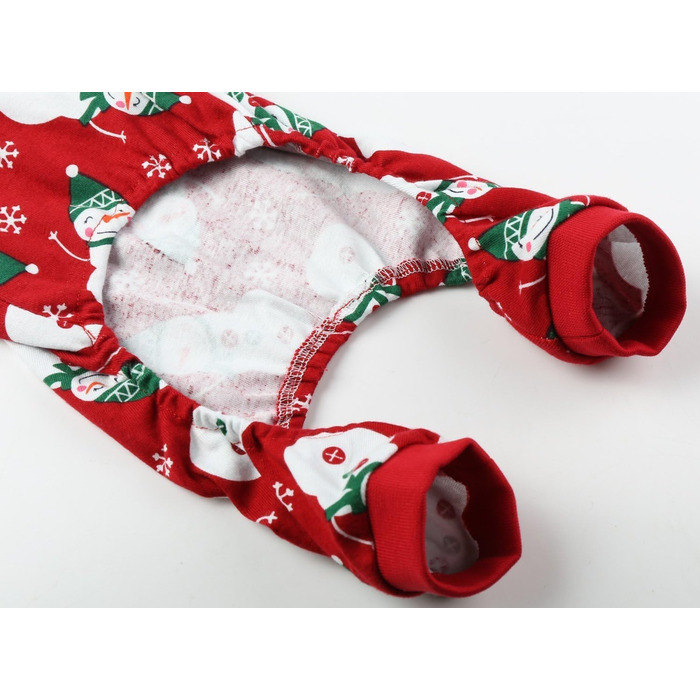 Піжама для собак Lanyarco з оленем, червона, бавовна, середній розмір, довжина спини 50.8 см