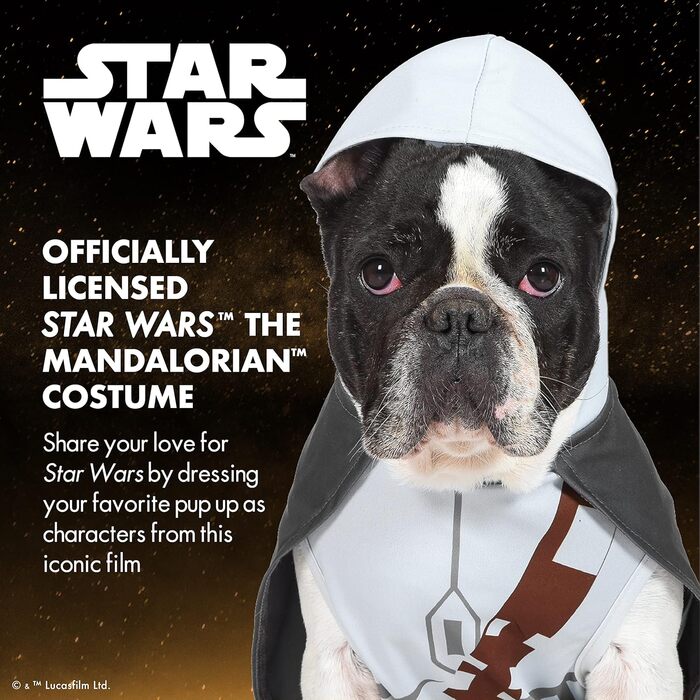 Офіційний костюм Мандалорця Star Wars для собак, розмір L, поліестер, з капюшоном та накидкою