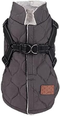 Теплий зимовий одяг для собак Meioro: куртка з світловідбиваючими елементами, бавовняний пуловер для собак, розмір M (сірий)