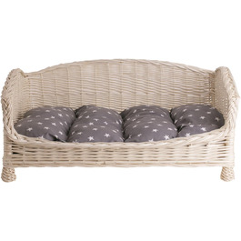 Корзина для тварин з лози - лежанка для собак та котів з м'якою подушкою