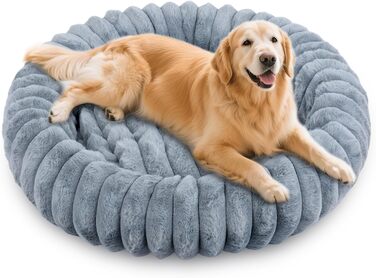 Круглий лежак для собак та котів Qoosea, сірий, 40 см, 60x60 см