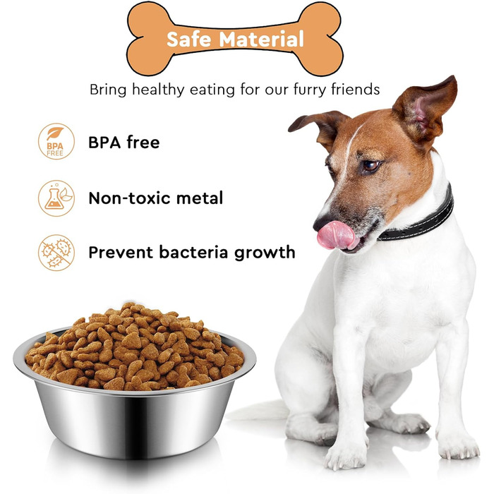Набір мисок для собак з нержавіючої сталі, 6 шт. Великі, середні та малі миски для корму та води для собак, 900 мл, складані