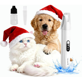 Триммер для собак з LED-підсвічуванням - набір для догляду за шерстю без шуму, з широкою 18 мм насадкою, бездротовий, для стрижки лап, очей, вух та мордочки