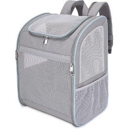 Рюкзак-переноска для собак та котів ALLSOPETS, сірий, з безпечним ременем та світловідбиваючими смугами