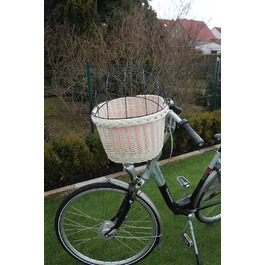 Корзина для велосипеда Marcus Hundefahrradkorb для собак, плетіння з лози, з металевою сіткою та подушкою, велосипедна корзина для тварин, еко-дизайн (XXL без подушки)