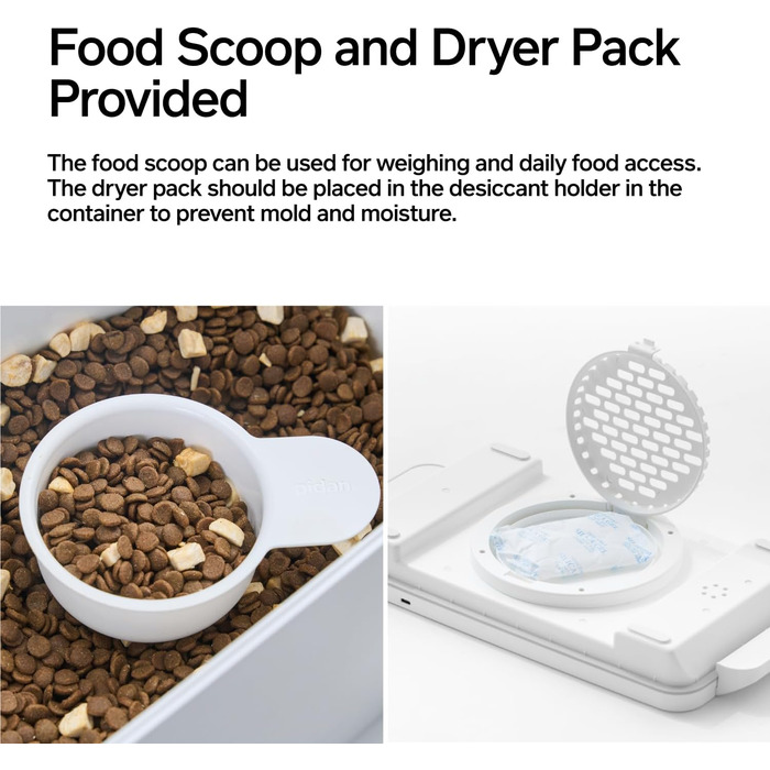 Контейнер для зберігання корму для тварин з вагами Pidan, 7.7 кг, вакуумний, для собак та котів