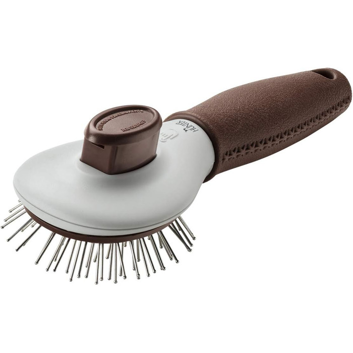 HUNTER SPA щітка для грумінгу самоочисна, для собак, 22,5 x 8,0 см, L, сіра / коричнева (19 см)