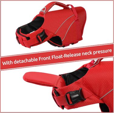 Жилет рятувальний для собак середнього розміру Konvinit, XS-XXL, червоний