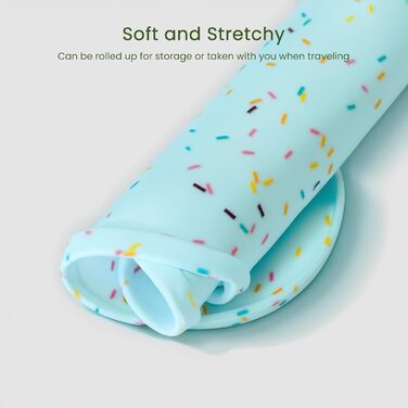 Килимок для годування собак і котів PWTAA, силіконовий, нековзний, з високим бортиком, водонепроникний, 80x40 см, блакитний (Donut)