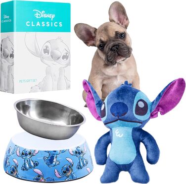 Набір іграшок та мисок для собак Disney Stitch та Baby Yoda (Зелений/Синій)